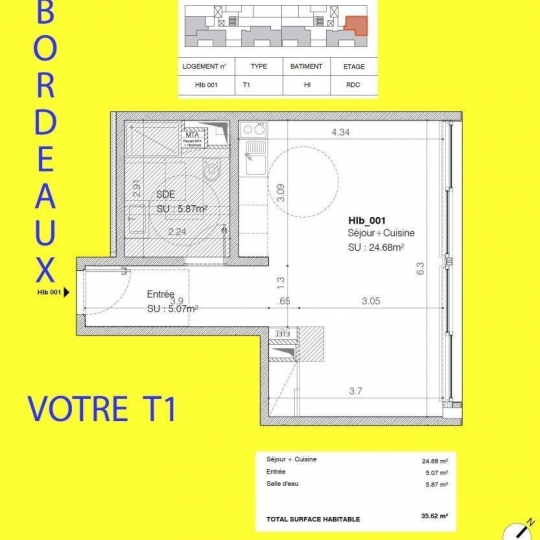 Annonces PESSAC : Appartement | BORDEAUX (33800) | 35.00m2 | 215 000 € 