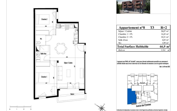 Annonces PESSAC : Appartement | VILLENAVE-D'ORNON (33140) | 70 m2 | 317 700 € 